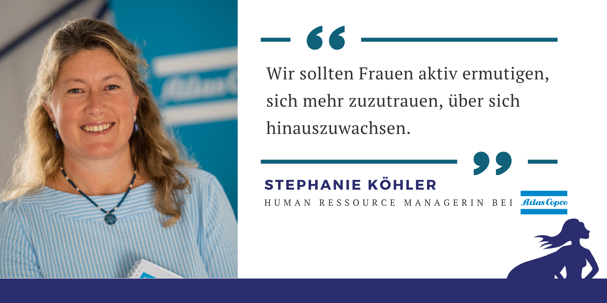 Zitat Stephanie Köhler vom familienfreundlichen Arbeitgeber Atlas Copco