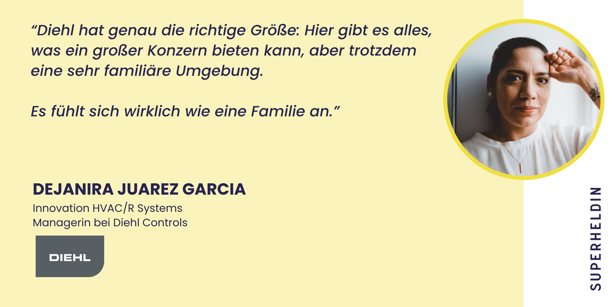 Zitat Dejanira füber die familiäre Unternehmenskultur bei Diehl